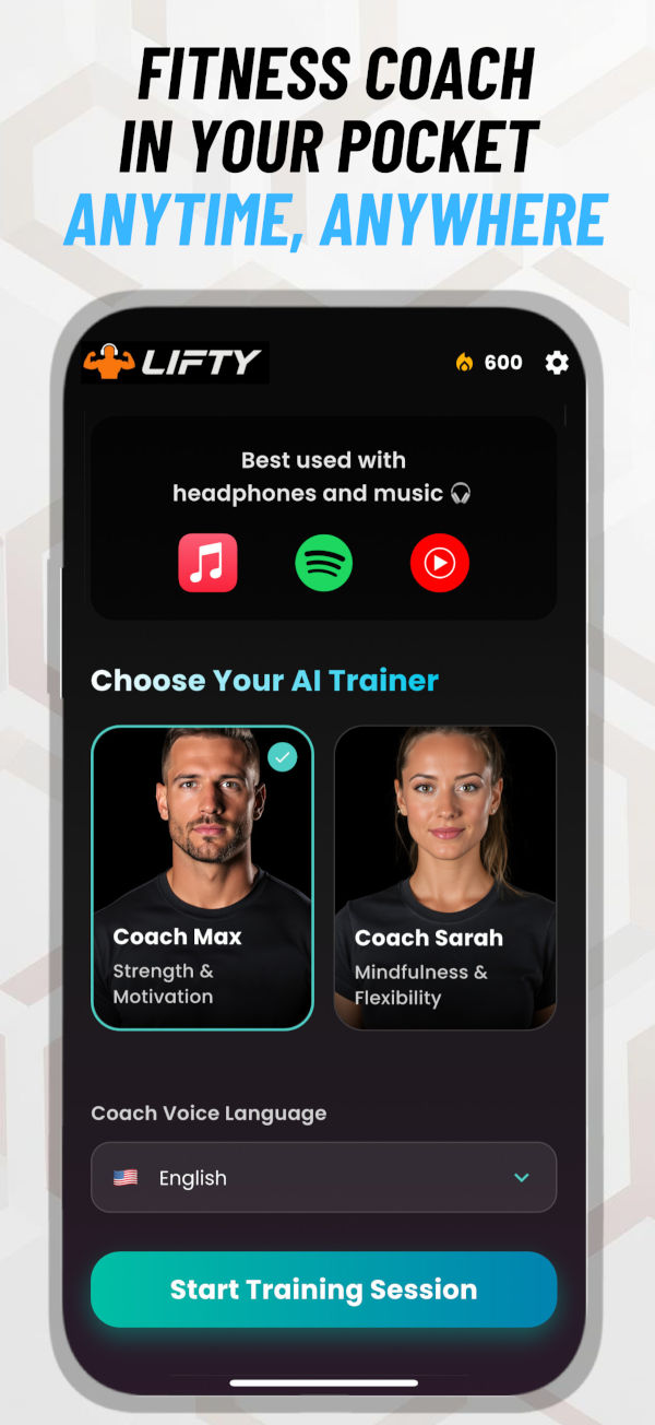 Starting a fitness or yoga session